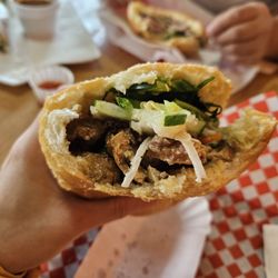 Yummy Deli - Tofu banh mi packed with flavorful tofu. Was so surprised to see how well it was stuffed.