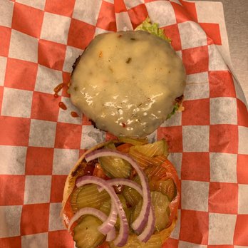 Texas Wagon Wheel - 1/2# Fresh made Texas Burger - Bars Near Me - Proctor, West Virginia Texas Wagon Wheel - 1/2# Fresh made Texas Burger - Bars Near Me - Proctor, West Virginia