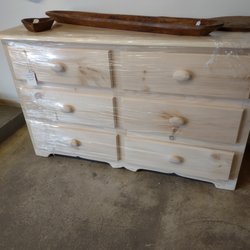 Bed & Futon Gallery - Unfinished wood six drawer dresser.