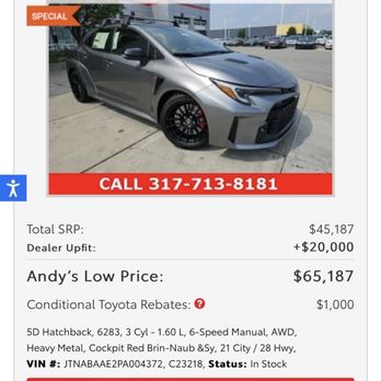 Andy Mohr Toyota - 20k upcharge - Car Dealers Near Me - Avon, Indiana Andy Mohr Toyota - 20k upcharge - Car Dealers Near Me - Avon, Indiana