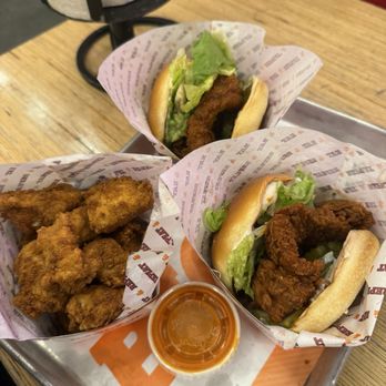 Big Chicken - Uncle Jerome's Nashville Hot with ghost pepper.  Uncle Jerome's Nashville Hot.  Dunks - Chicken Shop Near Me - Las Vegas, Nevada