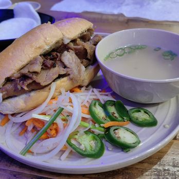Joe’s Pho - small Banh Mi but great grilled pork. side broth pretty bland. - Vietnamese Near Me - Dublin, California Joe’s Pho - small Banh Mi but great grilled pork. side broth pretty bland. - Vietnamese Near Me - Dublin, California
