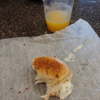 Barrier Island Bagels - Garlic bagel w jalapeno cream cheese - Breakfast & Brunch Near Me - Kitty Hawk, North Carolina Barrier Island Bagels - Garlic bagel w jalapeno cream cheese - Breakfast & Brunch Near Me - Kitty Hawk, North Carolina