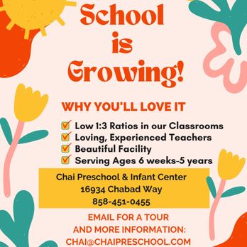 Chai Preschool & Infant Center - Give us a call today :) - Preschools Near Me - Poway, California Chai Preschool & Infant Center - Give us a call today :) - Preschools Near Me - Poway, California