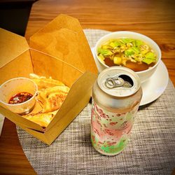 Purple Panda ChiThai Bistro - Wonton Soup, Waygu Beef Dumplings and Imperial Love Buzz from Blackcomb Liquors across the street.