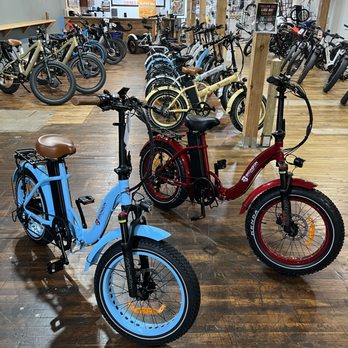 Bronson EBikes & Trikes - "Baby Blue" and "Candy Apple Red" Bronson Firefly's. Our foldable step through style, also available in black, white and dark green. - Bike Rentals Near Me - Weissport, Pennsylvania Bronson EBikes & Trikes - "Baby Blue" and "Candy Apple Red" Bronson Firefly's. Our foldable step through style, also available in black, white and dark green. - Bike Rentals Near Me - Weissport, Pennsylvania