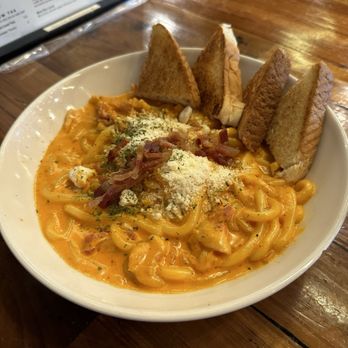 Cafe HwaSan - Kimchi Bacon Creamy Udon - Korean Near Me - Plano, Texas Cafe HwaSan - Kimchi Bacon Creamy Udon - Korean Near Me - Plano, Texas