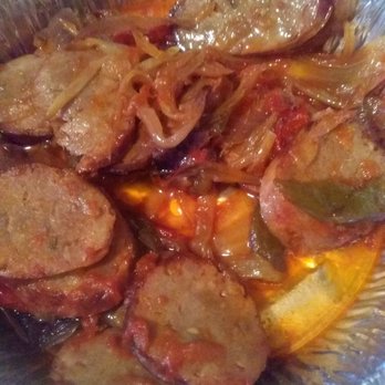 Amici's Restaurant - Look at that Grease....  That's grease and not cheese.  Very little onion, less peppers, on the Sausage, no cheese, no sauce, dush - Pizza Near Me - Maywood, New Jersey