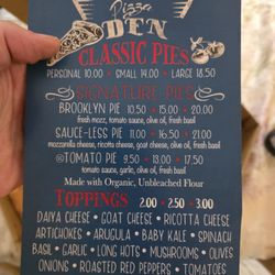 Pizza Den - Menu