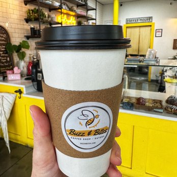 Buzz & Bites - 16 oz. Latte - Coffee & Tea Near Me - Houston, Texas Buzz & Bites - 16 oz. Latte - Coffee & Tea Near Me - Houston, Texas