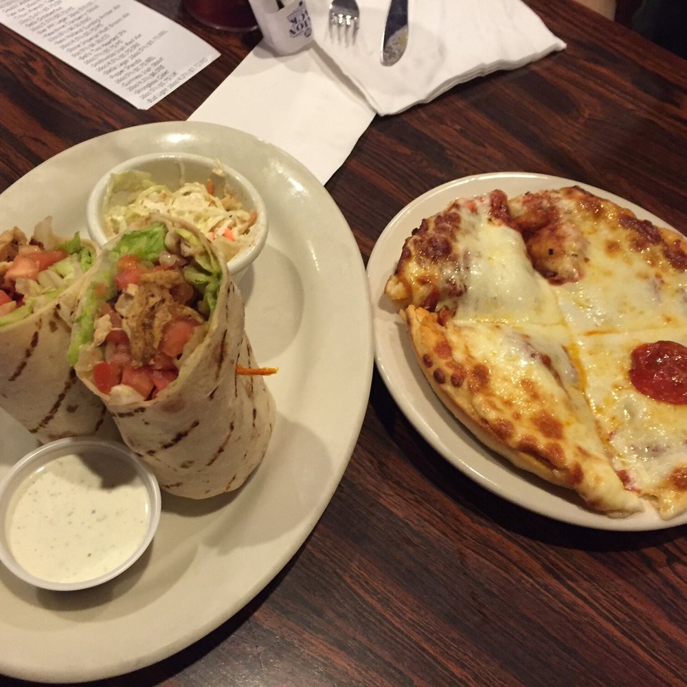 Union Jack Pub - California chicken wrap with coleslaw and Personal pub pizza with pepperoni. The food was pretty average. - Pizza Near Me - Indianapolis, Indiana Union Jack Pub - California chicken wrap with coleslaw and Personal pub pizza with pepperoni. The food was pretty average. - Pizza Near Me - Indianapolis, Indiana