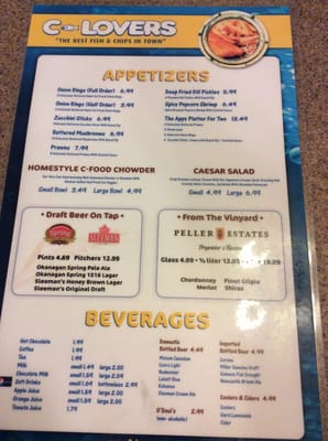 Menu photo 2 C-Lovers Fish & Chips Langley, BC Menu photo 2 C-Lovers Fish & Chips Langley, BC