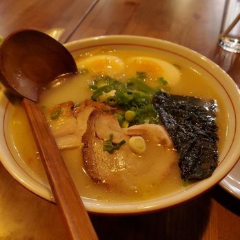 Sushi Umi - Tonkotsu ramen was tasty with 3 yummy pieces of pork, egg, bean sprouts, etc - Japanese Near Me - Herndon, Virginia Sushi Umi - Tonkotsu ramen was tasty with 3 yummy pieces of pork, egg, bean sprouts, etc - Japanese Near Me - Herndon, Virginia