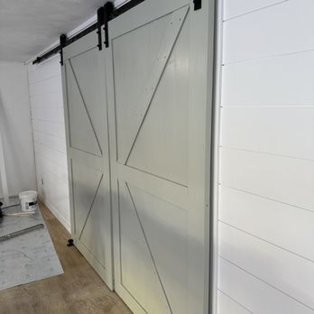 Elegance Surface Concepts - Pittsburgh - Big farm style doors for studio. They painted them and assembled them + hung them nicely! - Countertop Installation Near Me - Pittsburgh, Pennsylvania