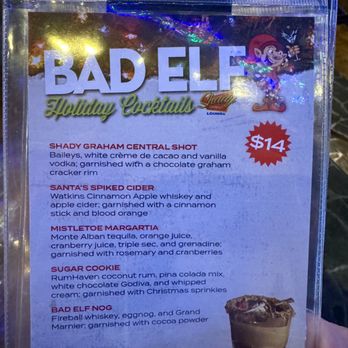 Shady Grove Lounge - Holiday Drink Menu - Lounges Near Me - Las Vegas, Nevada