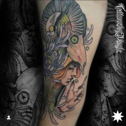 Bespoke Tattoo Gallery - Finished leg piece by @tattoosbydingle on Instagram. woweee