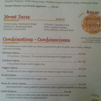 Fajita's Bar and Grill - Menu - Mexican Near Me - Flandreau, South Dakota