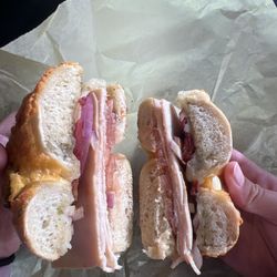 Nick’s Bagels & Espresso Anaheim - Caprese with turkey! Very yummy