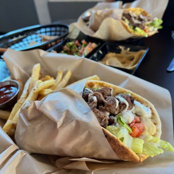 Caspian Kabob - Kubideh & Fries Pita And Dip (Hummus) - Persian/Iranian Near Me - Beaverton, Oregon Caspian Kabob - Kubideh & Fries Pita And Dip (Hummus) - Persian/Iranian Near Me - Beaverton, Oregon