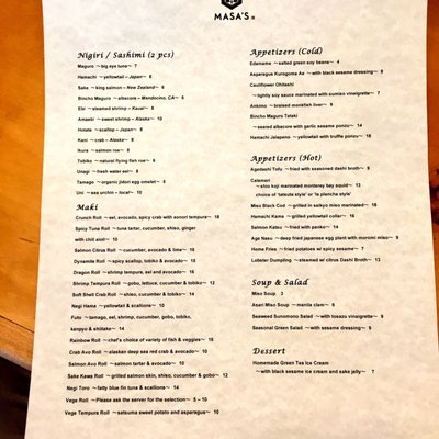 Menu photo 6 Masa's Sushi and Appetizer Novato, CA Menu photo 6 Masa's Sushi and Appetizer Novato, CA