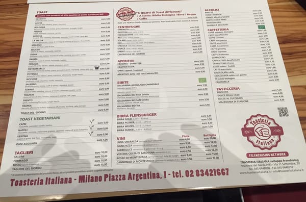 Menu photo 2 Toasteria Italiana Milan, MI