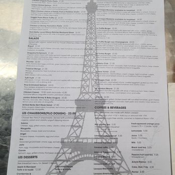 Cafe Laurent - menu side 1 - French Near Me - Mar Vista, California