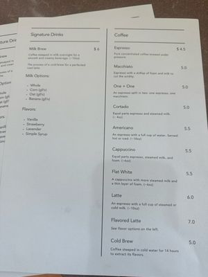 Menu photo 2 Milk Brew Pasadena, CA Menu photo 2 Milk Brew Pasadena, CA