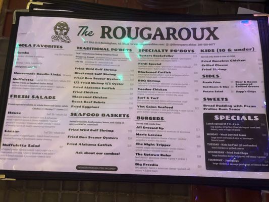 Menu photo 1 The Rougaroux Birmingham, AL Menu photo 1 The Rougaroux Birmingham, AL