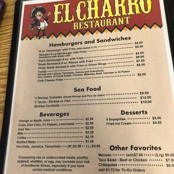 El Charro Restaurant - the menu for el charro restaurant - Mexican Near Me - Pueblo, Colorado El Charro Restaurant - the menu for el charro restaurant - Mexican Near Me - Pueblo, Colorado