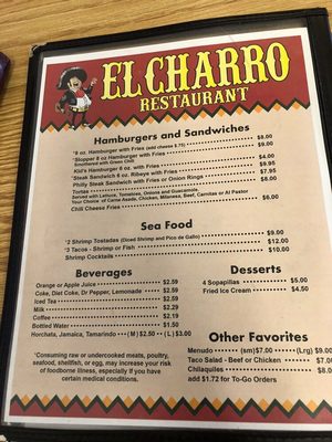 Menu photo 5 El Charro Restaurant Pueblo, CO Menu photo 5 El Charro Restaurant Pueblo, CO