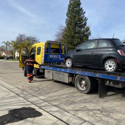 Michaels Towing - Sanger - My Fiat getting towed by Mike