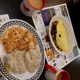 Half portion biscuits and gravy, and Omelets Half portion biscuits and gravy, and Omelets
