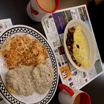 Trish's Red Bird Cafe - Half portion biscuits and gravy, and Omelets - Breakfast & Brunch Near Me - Dayton, Indiana Trish's Red Bird Cafe - Half portion biscuits and gravy, and Omelets - Breakfast & Brunch Near Me - Dayton, Indiana