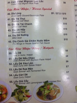 Menu photo 4 Cho Tam Bien Westminster, CA