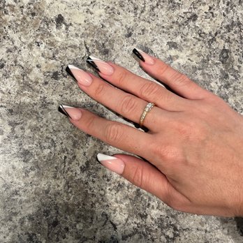 Classy Nails & Spa - Coffin shaped acrylics with a beautiful design - Eyelash Service Near Me - Bradenton, Florida Classy Nails & Spa - Coffin shaped acrylics with a beautiful design - Eyelash Service Near Me - Bradenton, Florida