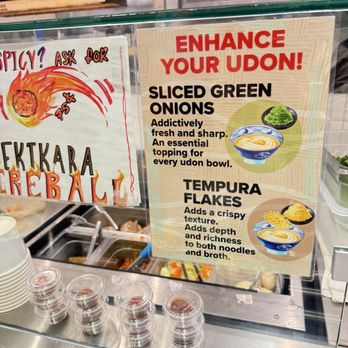 Marugame Udon - Valley Fair - Complimentary add-ons for udon - Noodles Near Me - Santa Clara, California