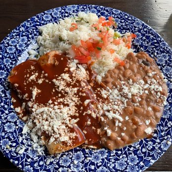 Asada Cantina + Kitchen - Enchiladas Ranchero with refried beans and cilantro rice - Tacos Near Me - San Clemente, California Asada Cantina + Kitchen - Enchiladas Ranchero with refried beans and cilantro rice - Tacos Near Me - San Clemente, California
