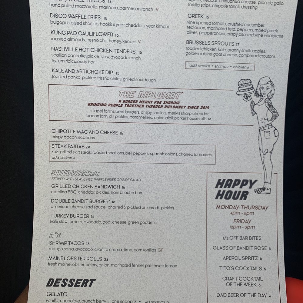 Bandit - Menu. - American Near Me - Chicago, Illinois