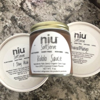 Niu Soft Serve - Acai, Kulolo Sauce, Guava Mango - Desserts Near Me - Honolulu, Hawaii