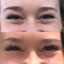 Straight Primpin - Top: natural lashes with mascara Bottom: false eyelashes without mascara