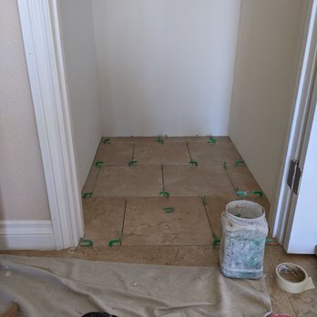 Pacific Wallpaper - In process.  We provided the tile and grout since we already had them. - Tiling Near Me