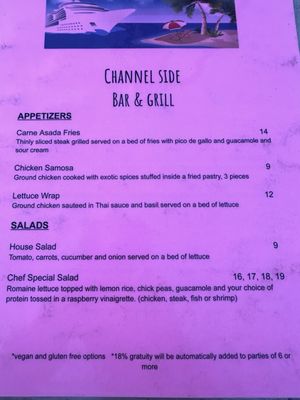 Menu photo 3 Channelside Bar & Grill Tampa, FL