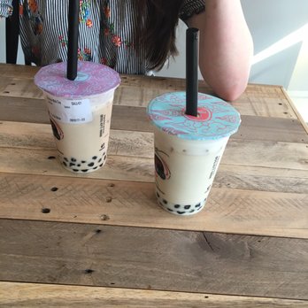 Kung Fu Tea - Coconut milk (purple) and match (blue) - Bubble Tea Near Me - Richmond, Virginia Kung Fu Tea - Coconut milk (purple) and match (blue) - Bubble Tea Near Me - Richmond, Virginia