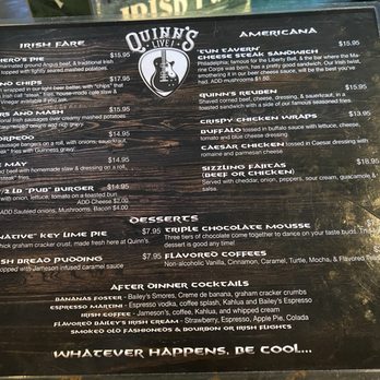 Mickey Quinns - Menu - Irish Fare, Americana, Desserts, After Dinner Cocktails - Irish Pub Near Me - Seminole, Florida Mickey Quinns - Menu - Irish Fare, Americana, Desserts, After Dinner Cocktails - Irish Pub Near Me - Seminole, Florida