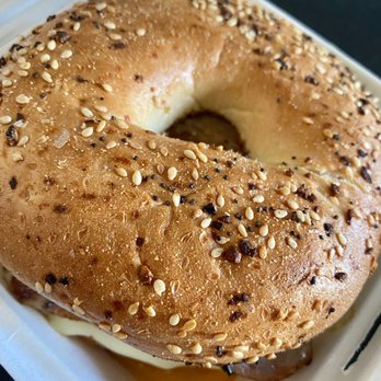 Your Mom's Place - Sausage egg cheese on everything bagel - American Near Me - Phoenixville, Pennsylvania