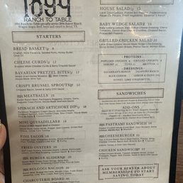 Food menu front