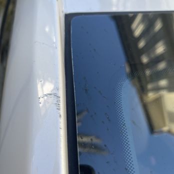 Gentilly Auto Glass - Paint damage done on the pillar during the windshield replacement. - Auto Glass Services Near Me - New Orleans, Louisiana Gentilly Auto Glass - Paint damage done on the pillar during the windshield replacement. - Auto Glass Services Near Me - New Orleans, Louisiana