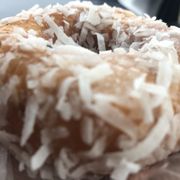 Photo of Back Door Donuts - Oak Bluffs, MA, United States. Coconut donut