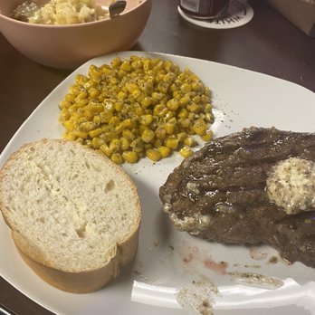 White Horse Tavern - Sirloin steak, broccoli cheddar chowder over baked potato, corn and bread. Thursday night steak dinner - Sports Bars Near Me - Yelm, Washington White Horse Tavern - Sirloin steak, broccoli cheddar chowder over baked potato, corn and bread. Thursday night steak dinner - Sports Bars Near Me - Yelm, Washington