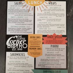 Coffee Corner Bistro - Menu
